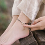 Buddha Stones 925 Sterling Silver Red String Braid Bell Charm Anklet Anklet BS 14