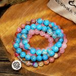 Buddha Stones Tibetan Purple Miano Real Bead Harmony Lotus Mala Mala Bracelet BS 3