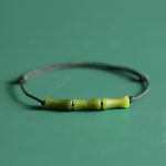 Buddha Stones Green Bamboo Jade Pattern Luck Abundance Bracelet Bracelet BS Green Bamboo Jade Rope Bracelet(Wrist Circumference 14-15cm)