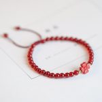 Natural Red Agate Endless Knot Four Leaf Clover Star Confidence String Bracelet Bracelet BS Cinnabar Four Leaf Clover