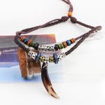 Buddha Stones Ethnic Wolf Tooth Pattern Beads Wealth Necklace Pendant Necklaces & Pendants BS 4