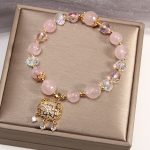 Buddha Stones Natural Pink Crystal Soothing Protection Bracelet Bracelet BS 4