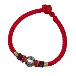 Buddha Stones 925 Sterling Silver Tibet Handmade Om Mani Padme Hum Luck Protection King Kong Knot Braided Bracelet Bracelet BS 11