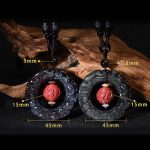 Buddha Stones FengShui Natural Rainbow Obsidian PiXiu Cinnabar Healing Necklace Pendant Necklaces & Pendants BS 10