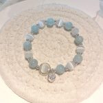 Buddha Stones 925 Sterling Silver Cat's Eye Aquamarine Support Charm Bracelet Bracelet BS 925 Sterling Silver Cat's Eye&Aquamarine