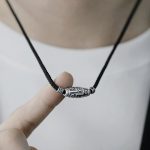 Buddha Stones 999 Sterling Silver Nine-Eye Dzi Bead Pattern Protection Rope Necklace Pendant Necklaces & Pendants BS 15