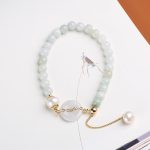 Buddha Stones Natural Jade Pearl Peace Buckle Prosperity Luck Bracelet Bracelet BS 1