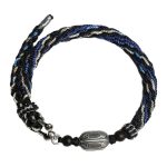 Buddha Stones 925 Sterling Silver Koi Fish Wealth Reincarnation Knot Braid String Bracelet Bracelet BS 11