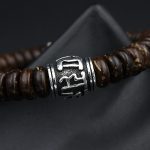 Buddha Stones Natural Tibetan Coconut Shell Om Mani Padme Hum Positive Bracelet Bracelet BS 14
