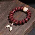 Buddha Stones Tibet Bodhi Seed Dzi Bead Dancing Lion Luck Bracelet Wrist Mala Bracelet BS 7