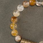 Buddha Stones White Crystal Red Hematoid Quartz Gold Rutilated Quartz Purple Phantom Protection Bracelet Bracelet BS 17