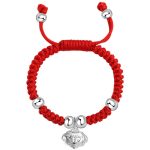 Buddha Stones 925 Sterling Silver Handmade Fu Character Lucky Money Bag Chinese Lock Charm Bell Lotus Copper Coin King Kong Knot Braided Kids Bracelet Bracelet BS 6
