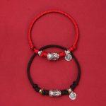Buddha Stones 925 Sterling Silver PiXiu Fu Character Wealth Luck Handmade Braided Bracelet Bracelet BS 8