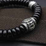 Buddha Stones Natural Tibetan Coconut Shell Om Mani Padme Hum Positive Bracelet Bracelet BS 7