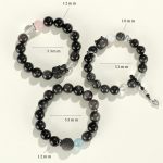 Buddha Stones Natural Silver Sheen Obsidian Cat Head Fox Planet Protection Bracelet Bracelet BS 13