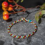 Buddha Stones Tibet Handmade Five Color Thread Protection Braid String Bracelet Bracelet BS 3