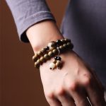 Buddha Stones Green Sandalwood Bodhi Seed Lotus Soothing Double Wrap Bracelet Bracelet BS 10