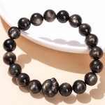 Buddha Stones Natural Gold Sheen Obsidian Silver Sheen Obsidian Cute Cat Paw Claw Wealth Bracelet Bracelet BS 3