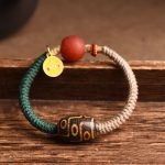 Buddha Stones Handmade Tibetan Nine-Eye Dzi Bead Wealth Rope Bracelet Bracelet BS 3