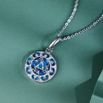 Buddha Stones 925 Sterling Silver Round Turquoise Three Rabbits Balance Necklace Pendant Necklaces & Pendants BS 2