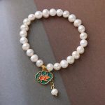 Buddha Stones Natural Pearl Lotus Koi Fish Goldfish Optimism Charm Bracelet Bracelet BS 3
