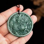 Buddha Stones Natural Jade Kirin Abundance String Necklace Pendant Necklaces & Pendants BS 4
