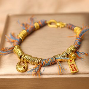 Buddha Stones Handmade Tibetan Lucky Fortune Multicolored Rope Braid Bracelet Bracelet BS 13-15.5cm