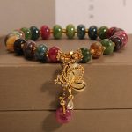 Buddha Stones Colorful Tourmaline Butterfly Charm Wisdom Bracelet Bracelet BS Tourmaline(Positive♥Love)(Wrist Circumference 14-16cm)