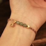 Buddha Stones Handcrafted Hetian Jade Lotus Charm Luck Braided Bracelet Bracelet BS 11