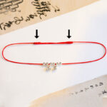 Buddhastoneshop 925 Sterling Silver Red String Braid Bell Charm Anklet