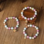 Buddha Stones Tibetan Zakiram Goddess of Wealth Rabbit Lion Head Charm Liuli Glass Incense Ash Porcelain Bead Protection Bracelet Bracelet BS 9