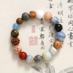 Buddha Stones Natural Bodhi Seed Crystal Stone Agate Keep Away Evil Spirits Bracelet