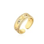 Buddha Stones Evil Eye Luck Blessing Copper Ring Rings BS 3