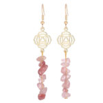Healing Crystals Zen Cairn Confidence Earrings (Extra 30% Off | USE CODE: FS30) Earrings BS Strawberry Quartz