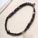 Buddha Stones Tibet Ebony Wood Square Beads Peace Double Wrap Bracelet Bracelet BS 3