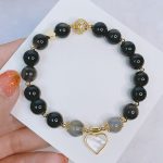 Buddha Stones Natural Silver Sheen Obsidian Love Heart Star Flower Protection Bracelet (Extra 30% Off | USE CODE: FS30) Bracelet BS 1