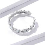 Buddha Stones 925 Sterling Silver Hamsa Symbol Zircon Adjustable Ring Ring BS 6