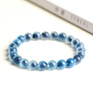 Buddha Stones Natural Colorful Candy Agate Harmony Strength Bead Bracelet Bracelet BS Blue Candy Agate 10mm(19 Beads)