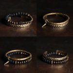 Buddha Stones Lava Rock Stone Copper Balance Cuff Bracelet Bangle Bracelet BS 20