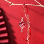 Buddha Stones 925 Sterling Silver Color-changing Four Leaf Clover Luck Protection Red String Bracelet Bracelet BS Red Four Leaf Clover(Bracelet Size 14+4cm)