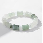 Buddha Stones Jade Coconut Shell Bamboo Pattern Abundance Luck Bracelet Bracelet BS 6