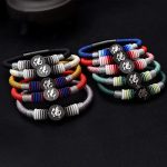 Buddha Stones Buddha Character Ebony Handcrafted Rope Bracelet Bracelet BS 1