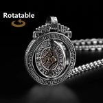 Buddha Stones Tibetan Om Mani Padme Hum Double Dorje Vajra Rotatable Purity Peace Necklace Pendant Necklaces & Pendants BS 8