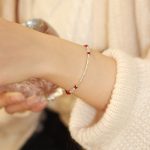 Buddha Stones 925 Sterling Silver Bamboo White Agate Red Agate Bead Protection String Braided Bracelet Bracelet BS White Agate(Wrist Circumference 14-17cm)
