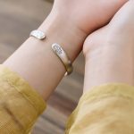 Buddhastoneshop Lotus Flower Heart Sutra White Copper Healing Luck Bracelet