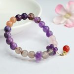 Buddha Stones Natural Amethyst Crystal Inner Peace Healing Bead Charm Bracelet Bracelet BS 1