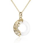 Buddha Stones Obsidian Chalcedony Meditation Round Pendant Necklace Necklaces & Pendants BS 3