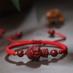 Buddha Stones Chinese Zodiac Natal Buddha Cinnabar Amulet Blessing String Bracelet Bracelet BS 1