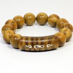 Buddha Stones 999 Sterling Silver Green Sandalwood Om Mani Padme Hum Dragon Phoenix Dharmachakra Inlaid Peace Bracelet Bracelet BS Phoenix 15mm