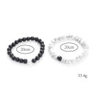 Buddha Stones 2pcs Natural Frosted Stone White Turquoise Bead Couple Bracelet Bracelet BS 6
